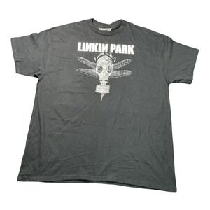 Linkin Park Gas Mask Dragonfly Graphic T-Shirt Black Mens Size XL Short Sleeve